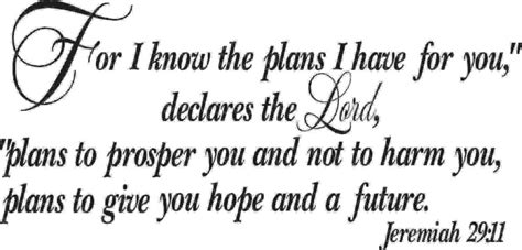 Jeremiah 29 For I Know The Plans I Have For You Declares The Lord Wall