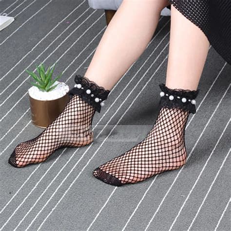 Buy Summer Women Socks Fashion Elegant Bead Lace