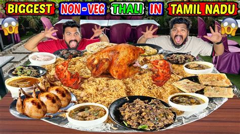 Biggest Non Veg Thali Eating Challenge Massive Non Veg Thali In Tamil