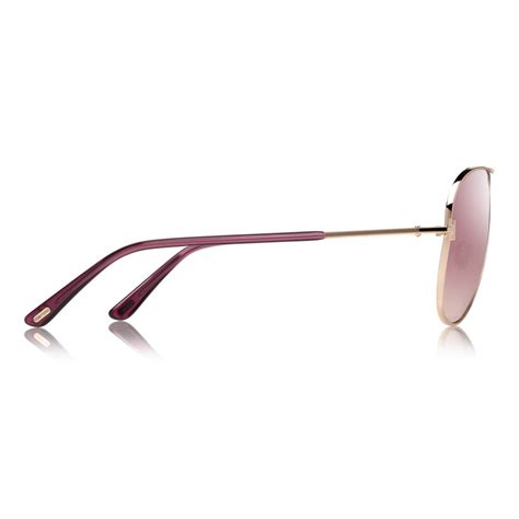 Tom Ford Clark Sunglasses Occhiali Da Sole Aviatore Rosa Oro Rosa Ft0823 Occhiali Da