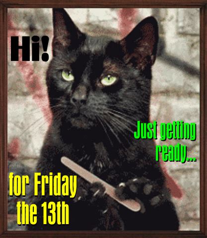 Cat Getting Ready... Free Friday the 13th eCards, Greeting Cards | 123 ...