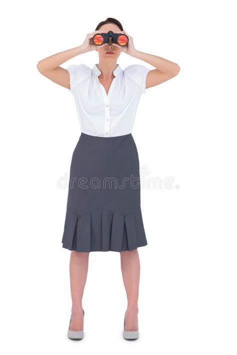 Unsmiling Slim Blonde Standing In High Lunge Pose Stock Image Image