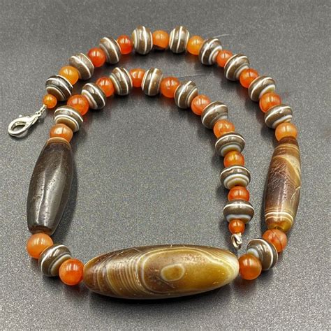 Old Vintage Himalayan Nepal Tibetan Antique Banded Agate Beads Etsy