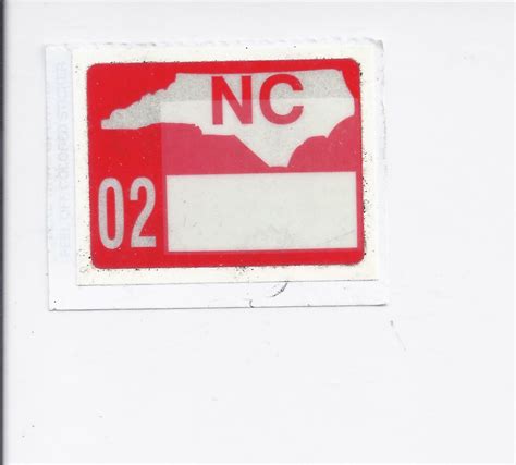 2002 North Carolina NC NOS License Plate Validation Sticker