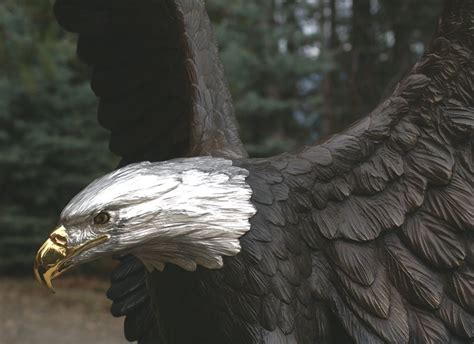 Touchdown Bronze Bald Eagle Sculpture By Mike Curtis