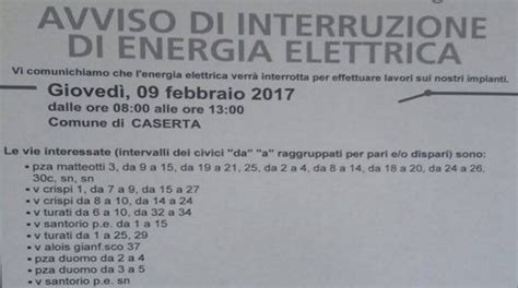 Avviso Di Interruzione Di Energia Elettrica