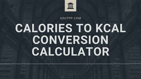 Calculate Calories Cal To Kilocalories Kcal In Seconds