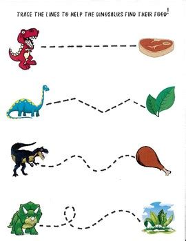 Dinosaur Tracing Page by Early Childhood Resource Center | TpT