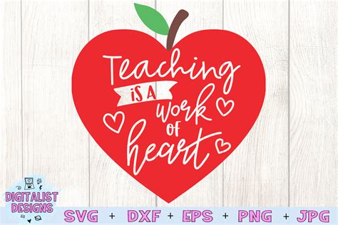 Teacher Svg Teaching Is A Work Of Heart Apple