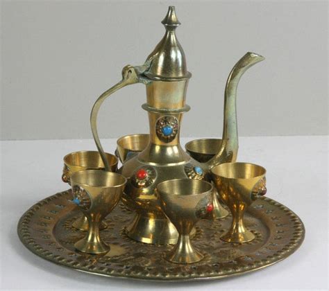 Middle Eastern Morrocan Brass Tea Set by GooseberryVintage on Etsy