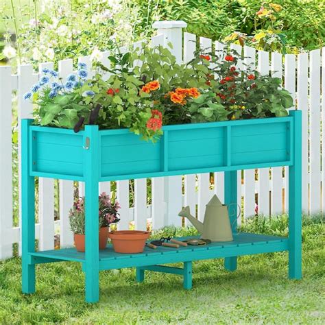 Lue Bona Raised Garden Bed Elevated Wood Planter Box Stand For