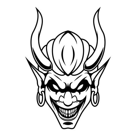 Devil Vector. Black And White Devil Man Logo Design Vector Mascot ...