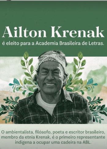 Ailton Krenak Eleito Membro Imortal Da Academia Brasileira De Letras