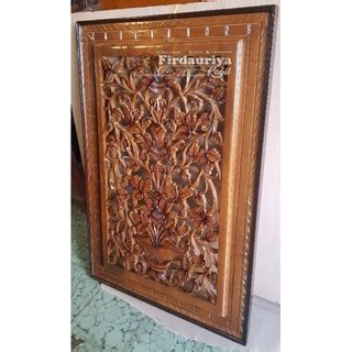 Jual Hiasan Pajangan Dinding Ukiran Kayu Jati Jepara Motif Anggur