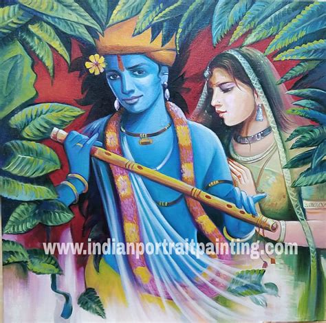 Oil Canvas Lord Krishna Paintings Indian Portrait Painting