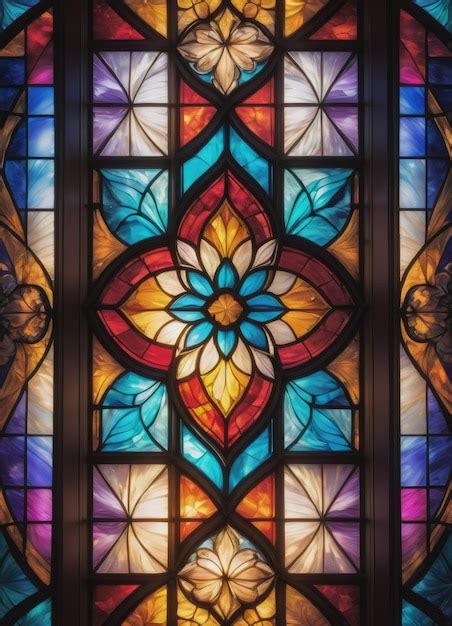 Premium Photo Multicolored Stained Glass Window