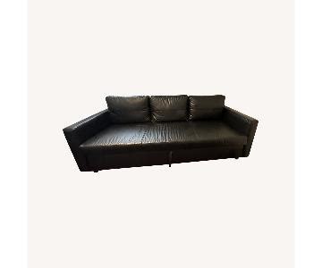 Black Leather Ikea Sleeper Sofa Aptdeco