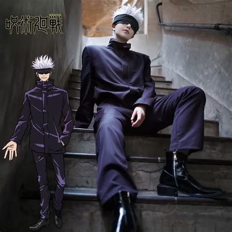 Disfraz De Anime Jujutsu Kaisen Gojo Satoru Uniforme De Cosplay Tops Pantalones Trajes De Gojo