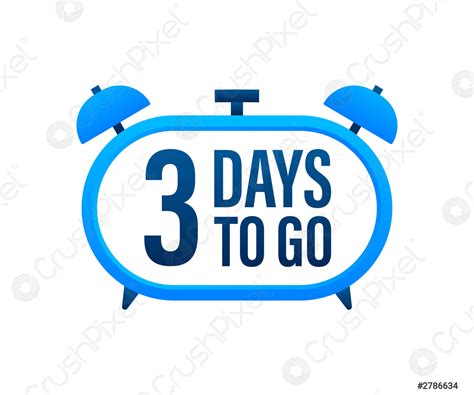 3 Days to go Countdown timer Clock icon Time icon - stock vector ...