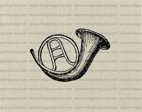 French Horn Sketch at PaintingValley.com | Explore collection of French ...