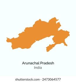 Arunachal Pradesh State Map India Vector Stock Vector Royalty Free