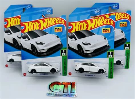 2023 HOT WHEELS Tesla Model Y Hw Green Speed 1 10 B Case Lot Of