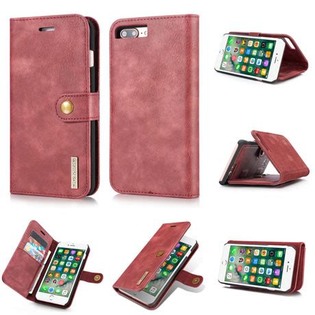 Dg Ming Iphone Plus Retro Cowhide Leather Magnetic In Detachable