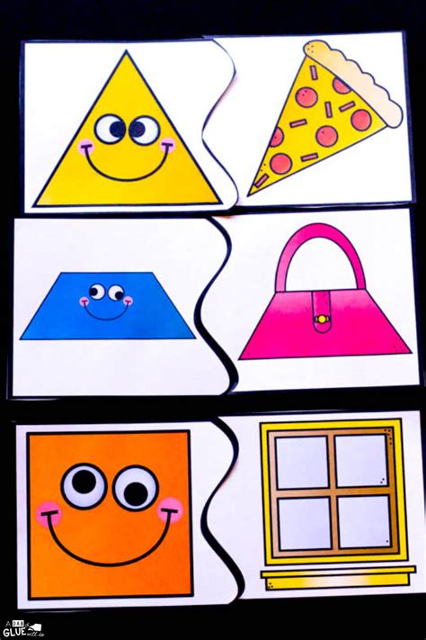 Shapes Puzzles Freebie - A Dab of Glue Will Do