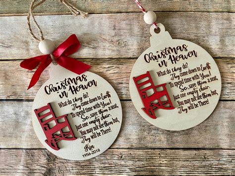 Personalized Christmas In Heaven Ornament Memorial Christmas Ornament