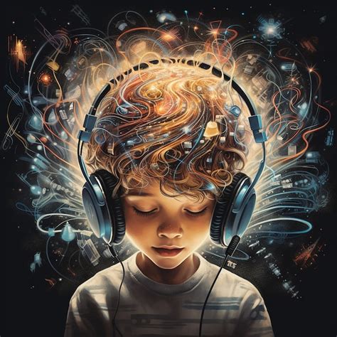 Premium Photo Music Brain And Child
