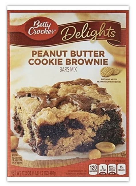 Peanut Butter Cookie Brownie Betty Crocker Delights Mix Bar Mix Ounce