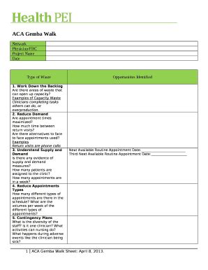 Gemba Walk Template Doc Template Pdffiller