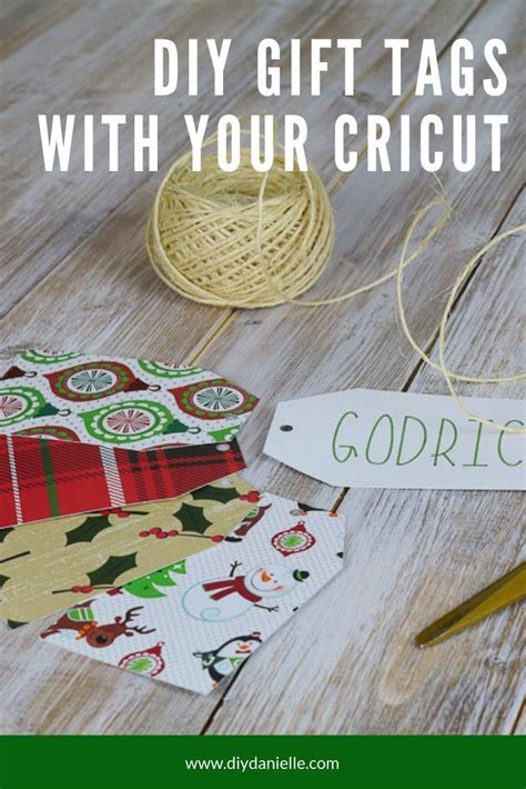 Yarn Scissors And Tags With The Words Diy Gift Tags With Your Cricut