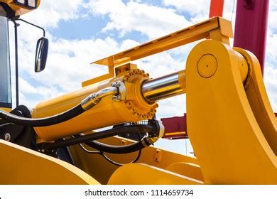 Hydraulic Piston System Bulldozers Tractors Excavators Stock Photo