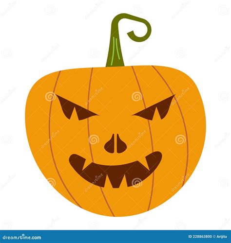 Pumkin Scary Halloween Face Vector. Halloween Pumpkin or Ghost Grimace Stock Vector ...