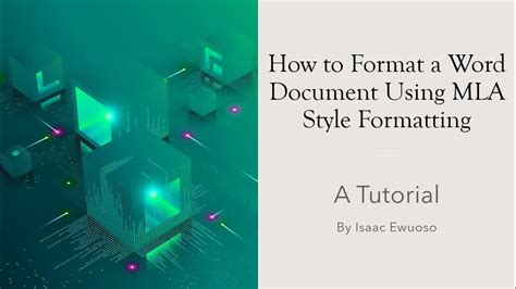 How To Format A Word Document Using MLA Style Formatting YouTube