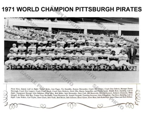 1971 PITTSBURGH PIRATES WORLD SERIES CHAMPIONS 8X10 TEAM PHOTO EBay