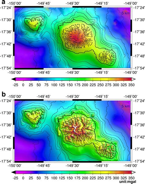 Free Air Gravity Anomaly Models Of Tahiti The Two Models See Table