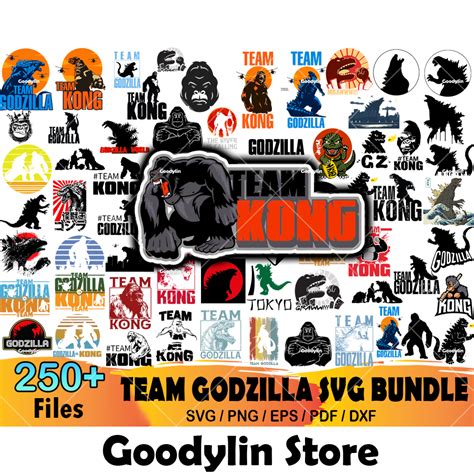 Team Godzilla Bundle Svg Godzilla Svg Kong Svg Kaiju Svg Inspire