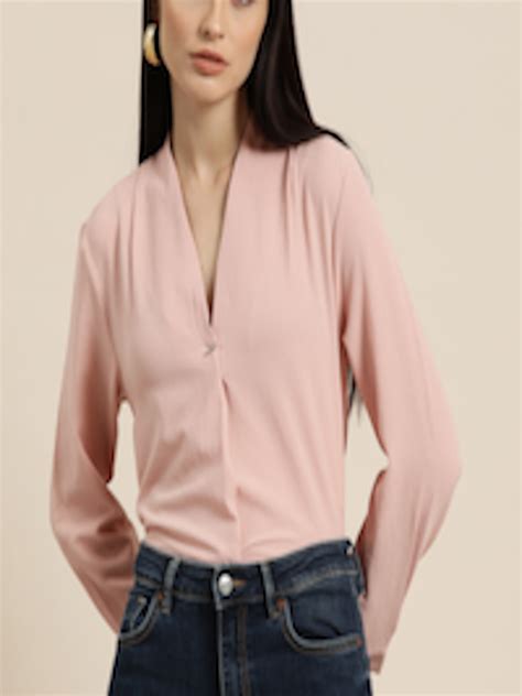 Buy Her By Invictus Cuffed Sleeves Pleated Top Tops For Women