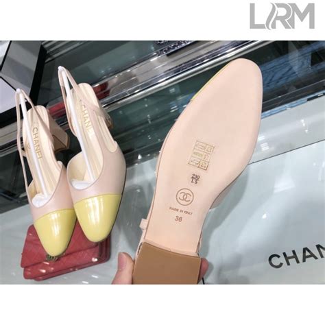 Chanel Flat Slingbacks Ballerina G Yellow