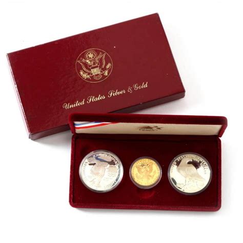 Olympic Proof Silver And Gold Coin Set Lot A Single Owner