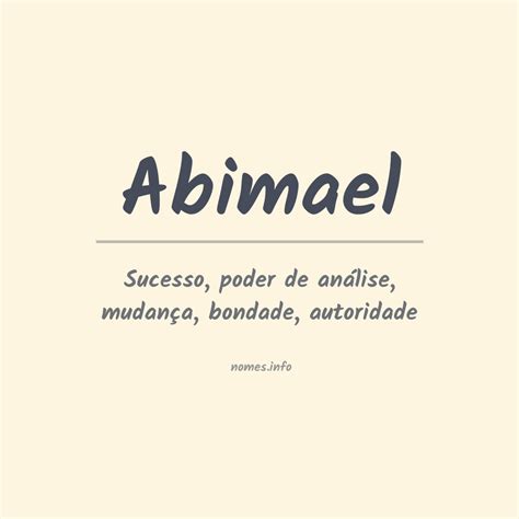 Significado Do Nome Abimael