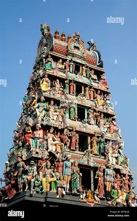 Dravidian Style Sri Mariamman Hindu Temple Tiered Roof Tower