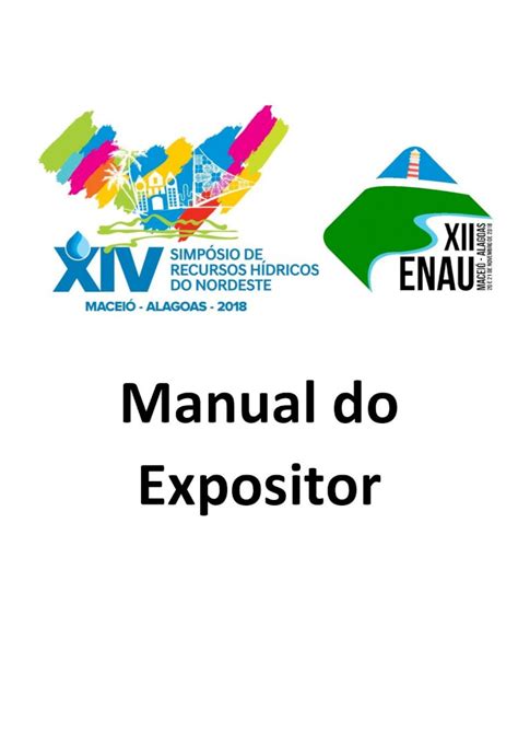 Pdf Manual Do Expositor Home Abrhidroeventos Abrh Org Br Xivsrhne