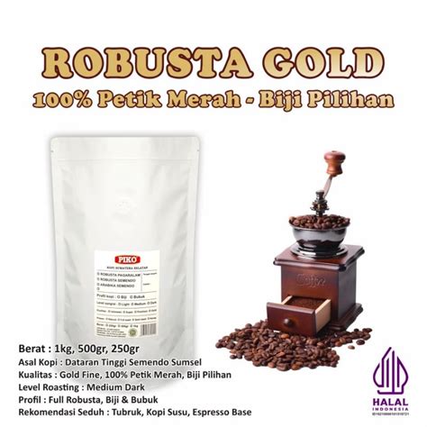 Jual Biji Kopi Bubuk Robusta Gold Fine Semendo Piko Espresso Coffee