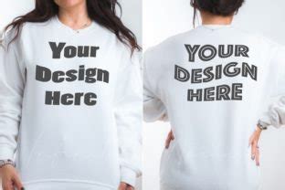 White Gildan Front And Back Mockup Graphic By Infinitim