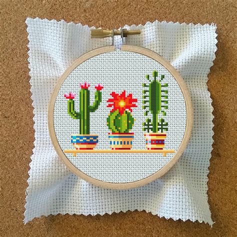 Cactus Cross Stitch Pattern Pdf Plant P Cacti Embroidery Etsy