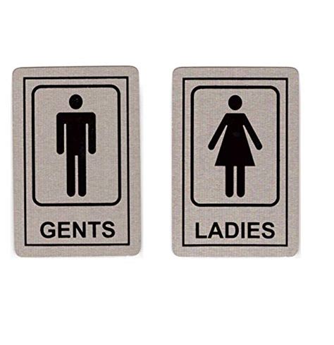 Buy Thw Stainless Steel Self Adhesive Gents And Ladies Toilet Or Restroom Signage Board Combo