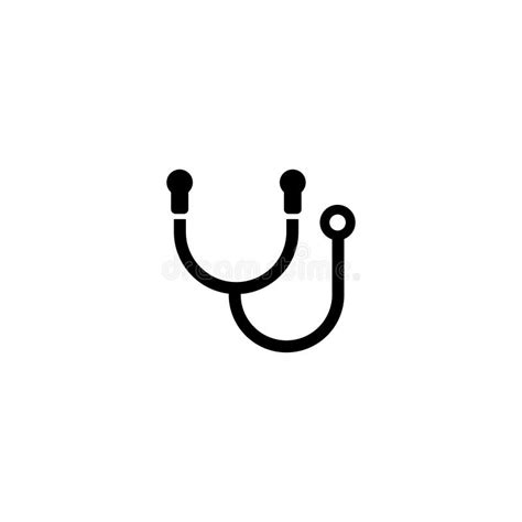 Medical Stethoscope Doctor Item For Lungs Diagnostic Flat Vector Icon